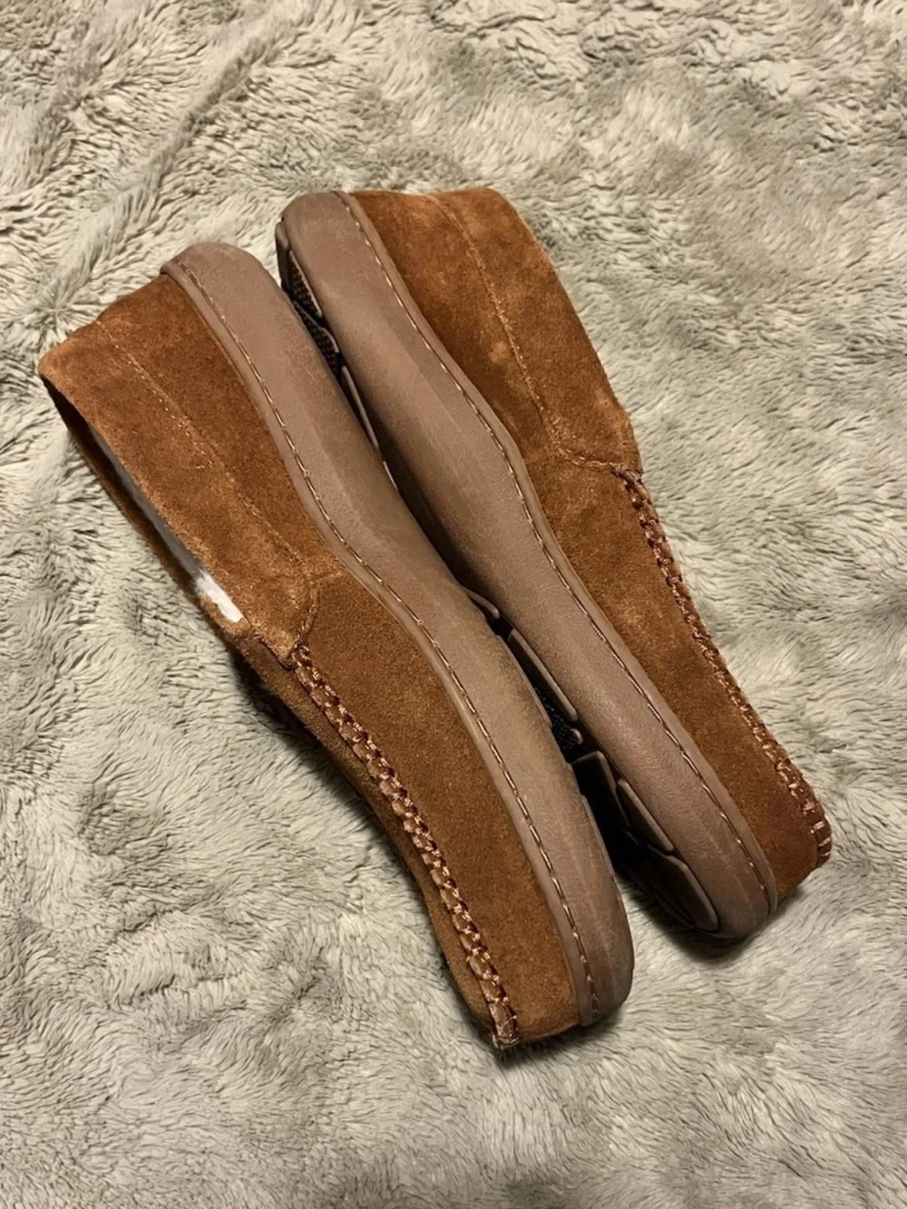 Eddie Bauer Men's Suede Slip-On Loafers in Chestnut Brown
